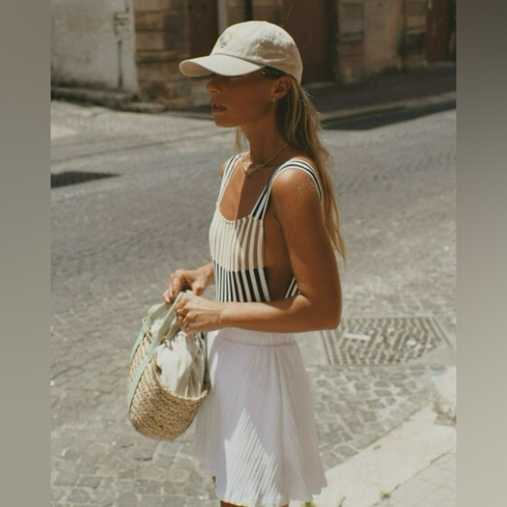 Micro plisse skirt